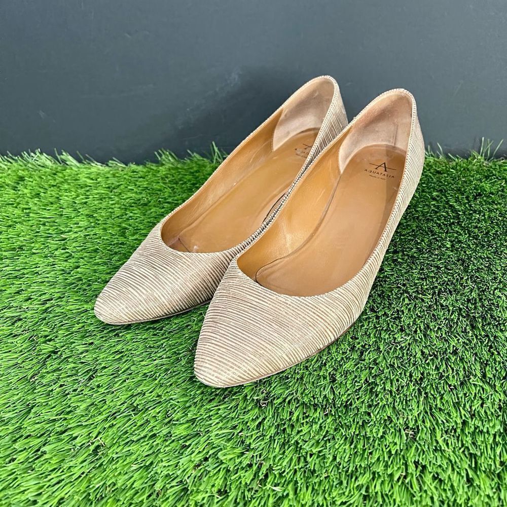 Aquatalia Pasha RARE Metallic Brown Textured Stripe Pump
